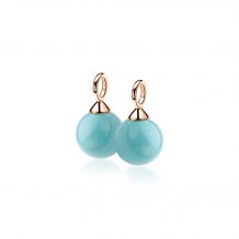 10mm ZINZI Rose Plated Sterling Silver Earrings Pendants Pearl Turquoise ZICH266TR (excl. hoop earrings)