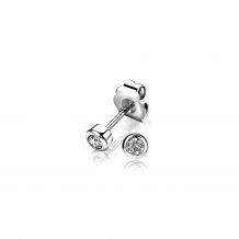 ZINZI Sterling Silver Stud Earrings Round 4mm White ZIO1177