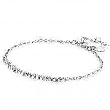 ZINZI Sterling Silver Bracelet Set with 21 White Zirconias 16-19cm ZIA2370