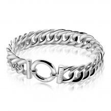 ZINZI Sterling Silver Curb Chain Bracelet width 13mm 19,5cm ZIA834