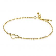 ZINZI Gold Plated Sterling Silver Bracelet Open Heart ZIA1420G