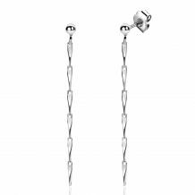 47mm ZINZI Sterling Silver Stud Earrings with Shimmering Arrow-shaped Chain ZIO2414