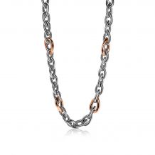 ZINZI zilveren fantasie collier bicolor 45cm ZIC1292