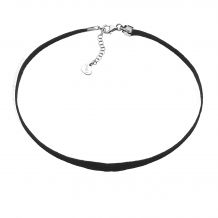 ZINZI Choker 32+7cm Black Leather ZICHOK1502