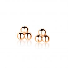 5,5mm ZINZI Rose Gold Plated Sterling Silver Stud Earrings 3x Beads ZIO1588R