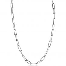 ZINZI Sterling Silver Paperclip Chain Necklace 45cm