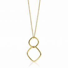 ZINZI Sterling Silver Necklace 60 cm in 14K Yellow Gold Plated Pendants