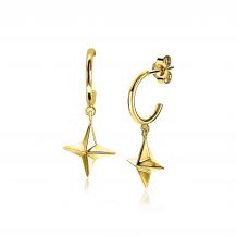 ZINZI Gold Plated Sterling Silver Earrings Star Charm ZIO1979G
