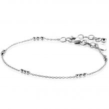 ZINZI Sterling Silver Bracelet with Fine Rolo Chain and 5 Trio Beads 17-20cm ZIA2465