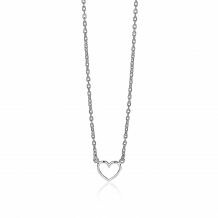 ZINZI Sterling Silver Necklace Open Heart 40-43cm ZIC1420