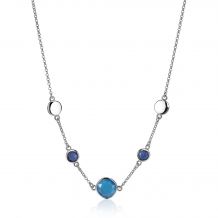 ZINZI Sterling Silver Fantasy Necklace Whiteh Colourful Stones