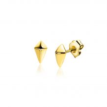 7mm ZINZI Gold Plated Sterling Silver Stud Earrings Diamond-shape ZIO2503G