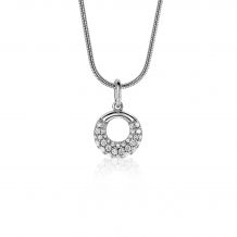ZINZI zilveren hanger rond wit ZIH1757