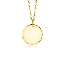 20mm ZINZI Gold Plated Sterling Silver Pendant Shiny Coin to Engrave ZIH2345G20 (excl. necklace)