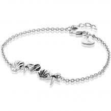 ZINZI zilveren fantasie armband zeester schelp 17-19,5cm ZIA1884