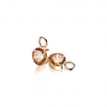 ZINZI Rose Plated Sterling Silver Earrings Pendants Champagne ZICH186CR (excl. hoop earrings)