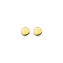 6mm ZINZI Gold Plated Sterling Silver Stud Earrings Shiny Round ZIO1376G