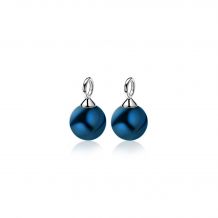 ZINZI zilveren oorbedels parel jeansblauw ZICH266B. (zonder oorringen).