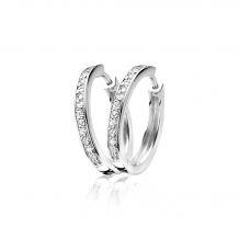 24mm ZINZI Sterling Silver Hoop Earrings White Zirconias width 3mm ZIO192Z