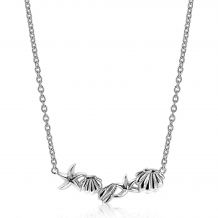 ZINZI zilveren fantasie ketting zeester schelp 43cm ZIC1884
