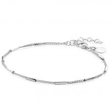 ZINZI Sterling Silver Curb Chain Bracelet with Bars width 1,6mm 16-19cm ZIA2366