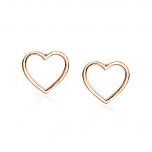 8mm ZINZI Rose Gold Plated Sterling Silver Stud Earrings Heart ZIO1630R