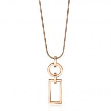 35mm ZINZI Rose Gold Plated Sterling Silver Pendant Open Circle Rectangle ZIH1692R