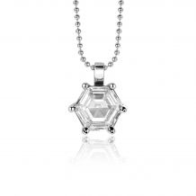 ZINZI zilveren hanger met zeshoekige witte zirconia 15mm ZIH2259