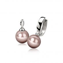 10mm ZINZI Sterling Silver Earrings Pendants Pearl Champagne ZICH266C (excl. hoop earrings)