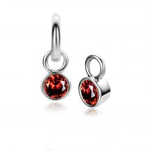 JANUARY Earrings Pendants Sterling Silver with Birthstone Red Garnet Zirconia (excl. hoop earrings)