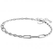 ZINZI Sterling Silver Marine Chain Bracelet with 6 Larger Oval Chains width 4,5mm 18-20cm ZIA2413