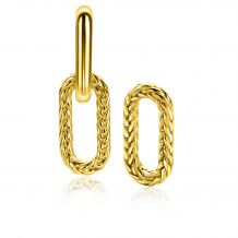 20mm ZINZI Gold Plated Sterling Silver Earrings Pendants Oval with Rope Design ZICH2553G (excl. hoop earrings)
