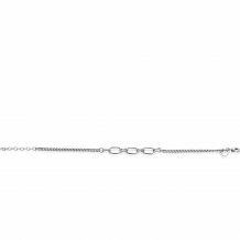ZINZI Sterling Silver Chain Bracelet with 3 Oval Chains 16-19cm ZIA2419