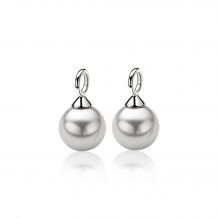 10mm ZINZI Sterling Silver Earrings Pendants Pearl Grey ZICH266LG (excl. hoop earrings)