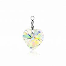 ZINZI Sterling Silver Heart Pendant Swarovski White ZIH903