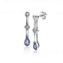 ZINZI Sterling Silver EarRings Bar 22mm Blue