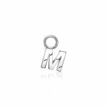 ZINZI Sterling Silver Letter Earrings Pendant M price per piece ZICH2144M (excl. hoop earrings)