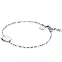 ZINZI Sterling Sterling Silver Bracelet with Round Plate 15mm for Engraving 17-20cm ZIA2345