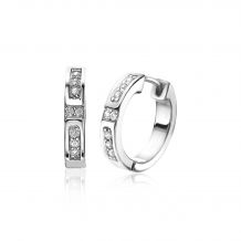 ZINZI zilveren oorringen 17x3mm witte zirconia's ZIO1957