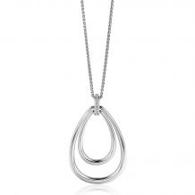 ZINZI Sterling Silver Necklace with Luxurious Oval Pendant (45mm) 70cm ZIC2489