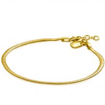ZINZI gold plated zilveren platte slangen-armband 2,5mm breed ZIA2401G