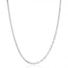 ZINZI zilveren multi-schakelketting met gourmet en paperclip schakels 2,7mm breed 43-45cm ZIC2468