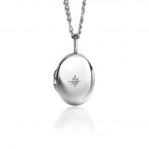 22mm ZINZI Sterling Silver Medallion Oval Set with White Zirconia ZIH2424 (excl. necklace)