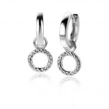 10mm ZINZI Sterling Silver Earrings Pendants Round with Twist Design ZICH2246 (excl. hoop earrings)
