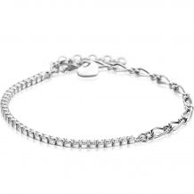 ZINZI Sterling Silver Fantasy Chain Bracelet Half Set with White Zirconias width 2,3mm 17-20cm ZIA2460