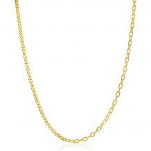 ZINZI Gold Plated Sterling Silver Multi-Chain Necklace with Curb and Paperclip Chains 2.7mm width 43-45cm ZIC2468G