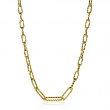 ZINZI Sterling Silver Necklace 14K Yellow Gold Plated Oval Chains