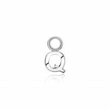 ZINZI Sterling Silver Letter Earrings Pendant Q price per piece ZICH2144Q (excl. hoop earrings)