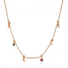 ZINZI Sterling Silver Fantasy Necklace 14K Rose Gold Plated 45cm