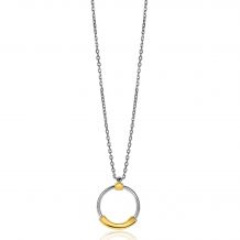 ZINZI Sterling Silver Necklace Round Bicolor Pendant (20mm) 45cm ZIC2209